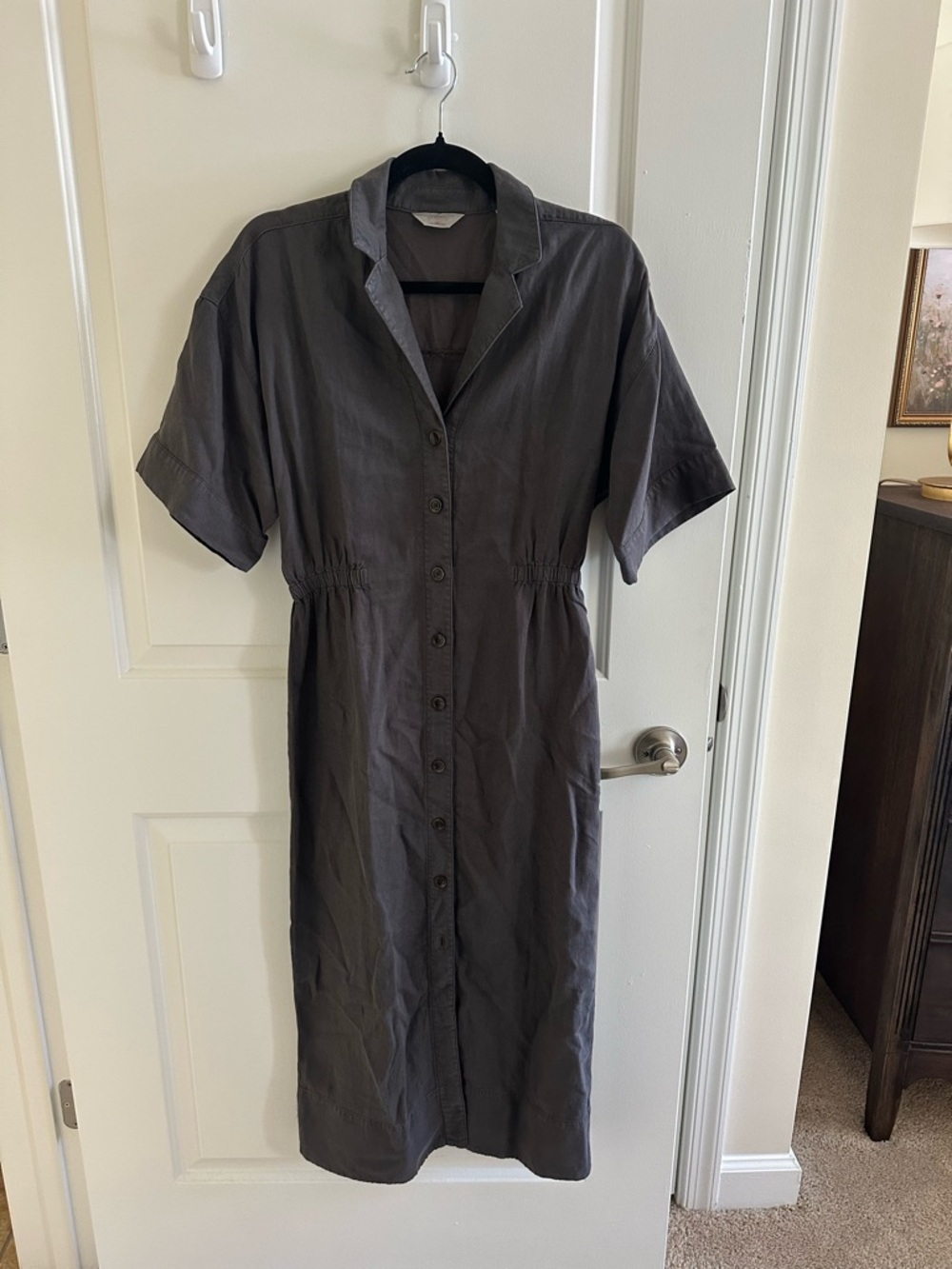 Faherty Topanga Drape Shirtdress - Washed Black